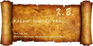 Kaizer Boglárka névjegykártya