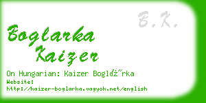 boglarka kaizer business card